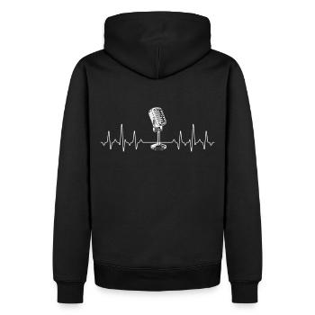 Mikrofon Heartbeat - Männer Premium Bio Hoodie - Schwarz - Hinten - Nico (187cm)