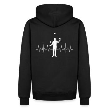 Jonglieren - Männer Premium Bio Hoodie - Schwarz - Hinten - Nico (187cm)