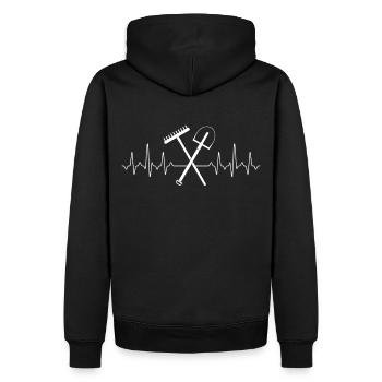 Gärtner - Männer Premium Bio Hoodie - Schwarz - Hinten - Nico (187cm)