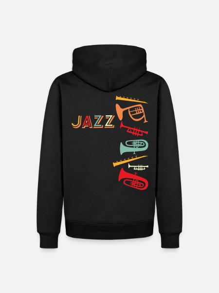 Jazz - Männer Premium Bio Hoodie - Schwarz