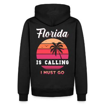 Florida - Männer Premium Bio Hoodie - Schwarz - Hinten - Nico (187cm)