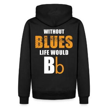 Blues - Männer Premium Bio Hoodie - Schwarz - Hinten - Nico (187cm)