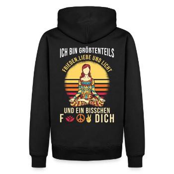 Yoga Spruch lustig - Männer Premium Bio Hoodie - Schwarz - Hinten - Nico (187cm)