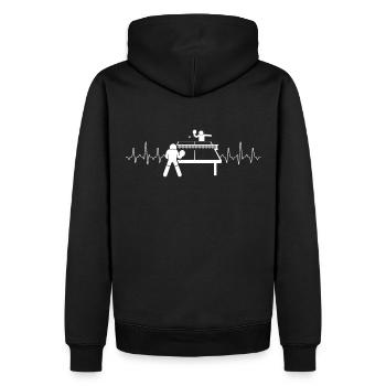 Table Tennis Heartbeat - Männer Premium Bio Hoodie - Schwarz - Hinten - Nico (187cm)