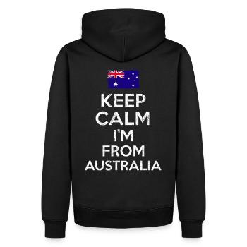 Australia Keep Calm - Männer Premium Bio Hoodie - Schwarz - Hinten - Nico (187cm)