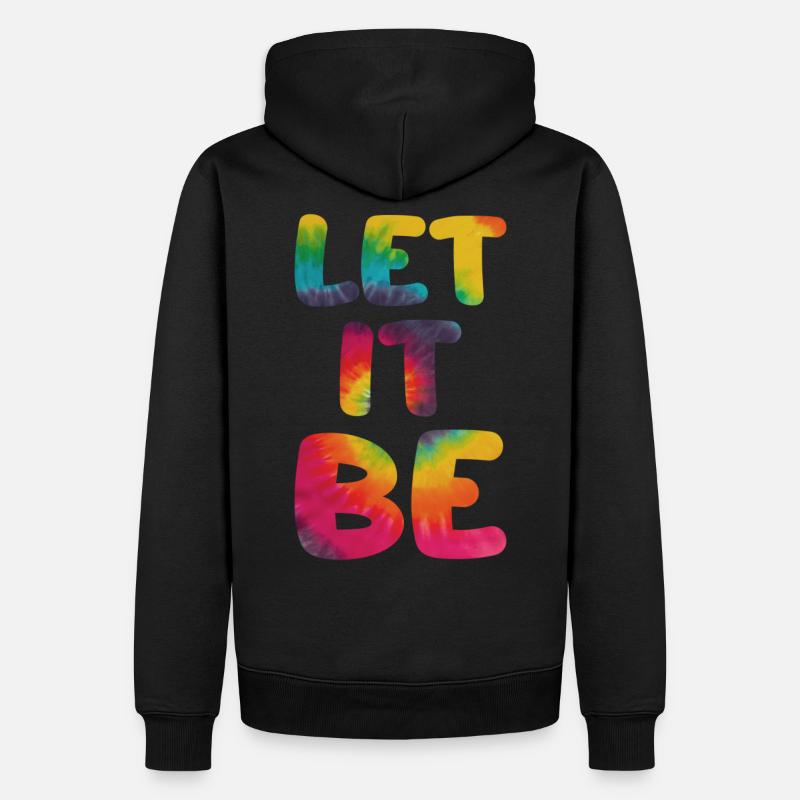Hippie Spruch Let it be - Männer Premium Bio Hoodie - Schwarz