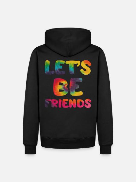 Hippie saying Lets be friends - Men’s Premium Organic Hoodie - black