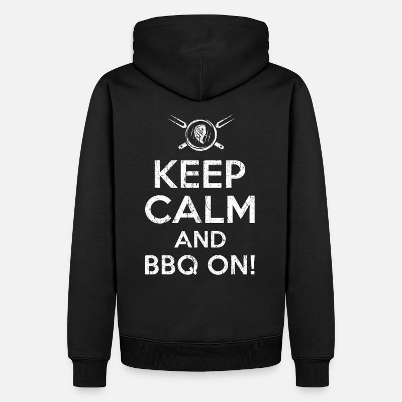 Keep calm BBQ - Sweat à capuche Premium bio Homme - noir
