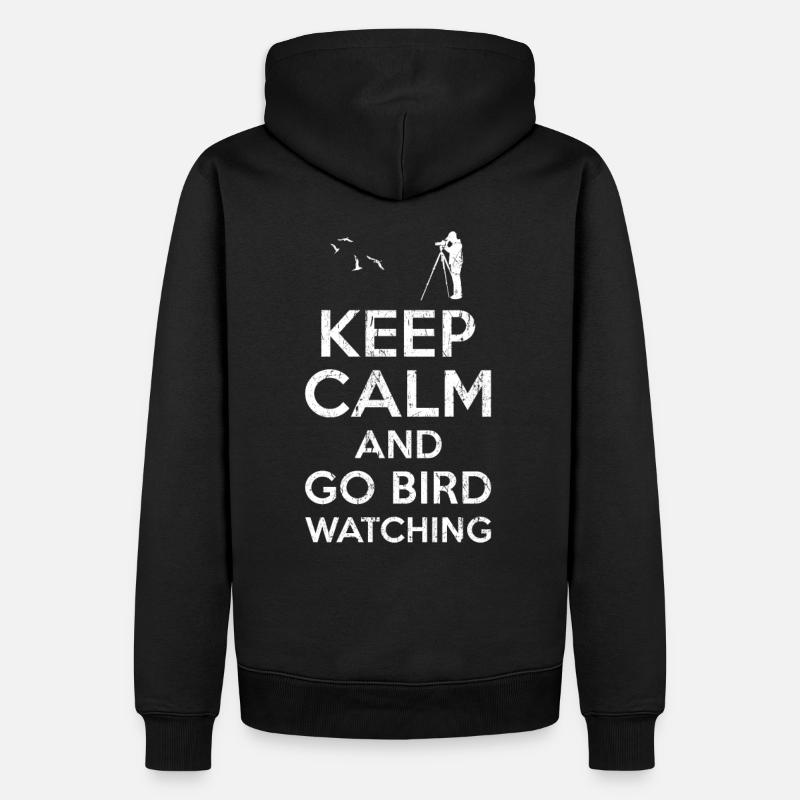 Keep calm Bird Watching - Männer Premium Bio Hoodie - Schwarz