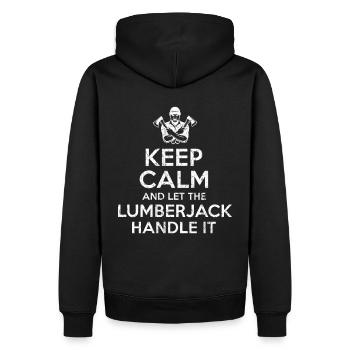 Keep Calm Lumberjack - Sweat à capuche Premium bio Homme - noir - Dos - Nico (187cm)