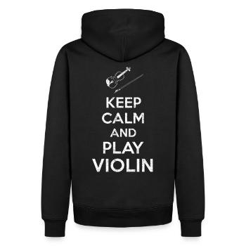 Geige - Männer Premium Bio Hoodie - Schwarz - Hinten - Nico (187cm)