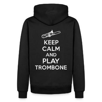 Posaune - Männer Premium Bio Hoodie - Schwarz - Hinten - Nico (187cm)