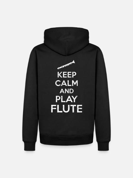 Flute Keep Calm Saying - Men’s Premium Organic Hoodie - black