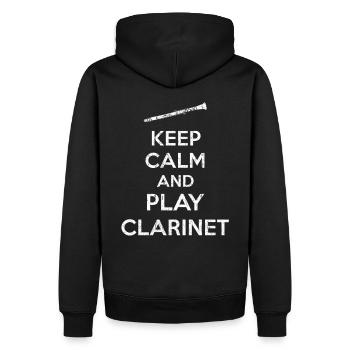 Clarinette rengaine - Sweat à capuche Premium bio Homme - noir - Dos - Nico (187cm)