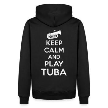Tuba - Sweat à capuche Premium bio Homme - noir - Dos - Nico (187cm)
