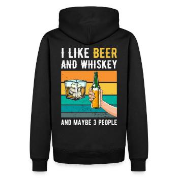 Whiskey - Männer Premium Bio Hoodie - Schwarz - Hinten - Nico (187cm)