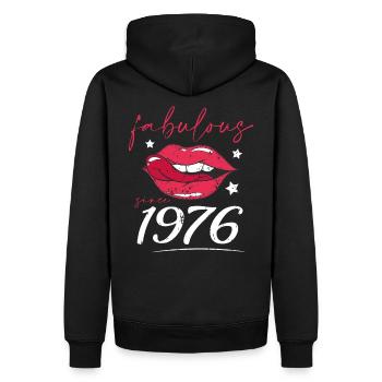 Fabulous since 1976 - Sweat à capuche Premium bio Homme - noir - Dos - Nico (187cm)