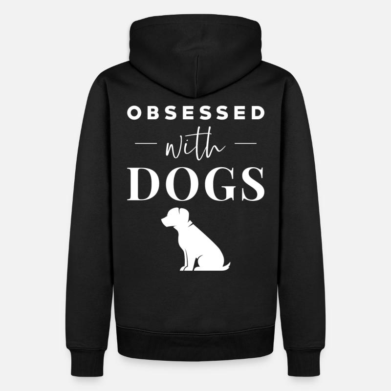 Des chiens drôles de phrases - Sweat à capuche Premium bio Homme - noir