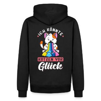 Ich könnte kotzen vor Glück - Männer Premium Bio Hoodie - Schwarz - Hinten - Nico (187cm)