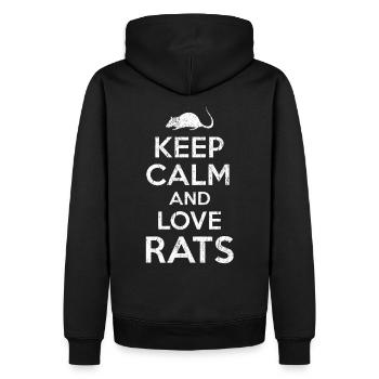 Rats - Sweat à capuche Premium bio Homme - noir - Dos - Nico (187cm)