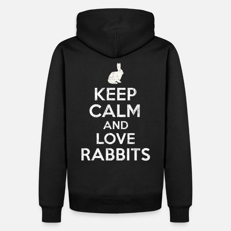 Keep Calm love Rabbits - Sweat à capuche Premium bio Homme - noir