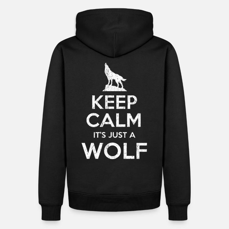 Wolf saying Keep calm Wolf - Men’s Premium Organic Hoodie - black