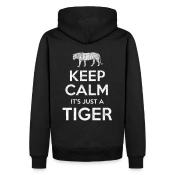 Keep Calm Tiger - Men’s Premium Organic Hoodie - black - Back - Nico (187cm)