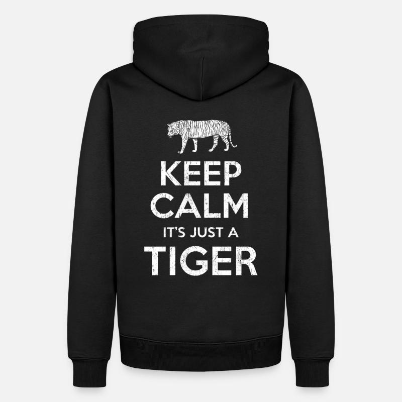 Keep Calm Tiger - Sweat à capuche Premium bio Homme - noir