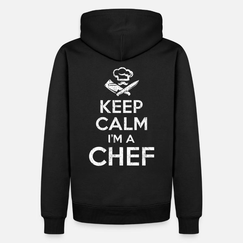 Keep Calm Chef - Männer Premium Bio Hoodie - Schwarz