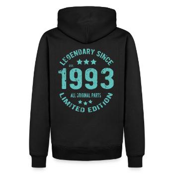 1993 Anniversaire - Sweat à capuche Premium bio Homme - noir - Dos - Nico (187cm)