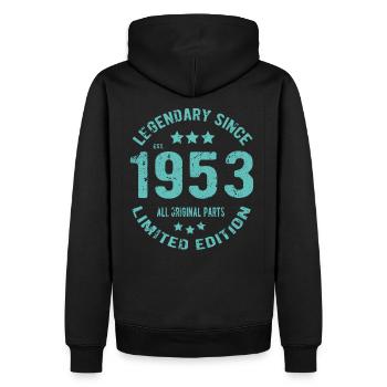 1953 Jahrgang Geburtstag - Männer Premium Bio Hoodie - Schwarz - Hinten - Nico (187cm)