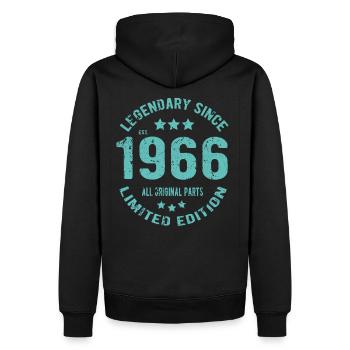 1966 anniversaire de la naissance - Sweat à capuche Premium bio Homme - noir - Dos - Nico (187cm)