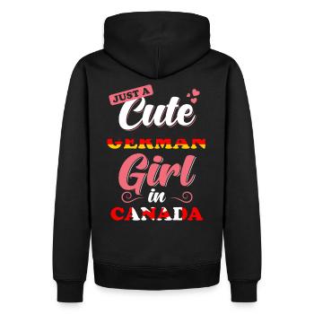 Deutschland Kanada Spruch - Männer Premium Bio Hoodie - Schwarz - Hinten - Nico (187cm)