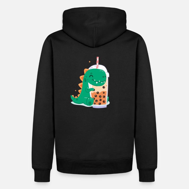 Bubble Tea Dino - Sweat à capuche Premium bio Homme - noir