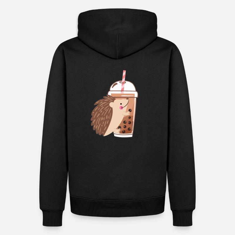 Bubble Tea Igel - Männer Premium Bio Hoodie - Schwarz