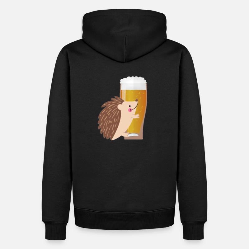 Bier Geschenk mit Igel - Männer Premium Bio Hoodie - Schwarz
