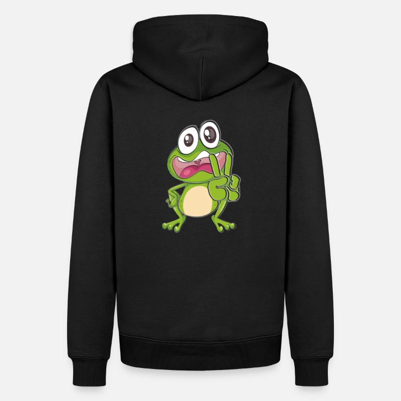 Grenouille drôle - Sweat à capuche Premium bio Homme - noir