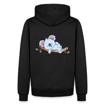 Koala schlafender Koalabär - Männer Premium Bio Hoodie - Schwarz - Hinten - Nico (187cm)