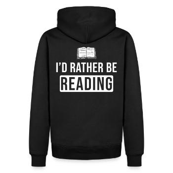 Lesen Hobby Geschenk Buch Spruch - Männer Premium Bio Hoodie - Schwarz - Hinten - Nico (187cm)