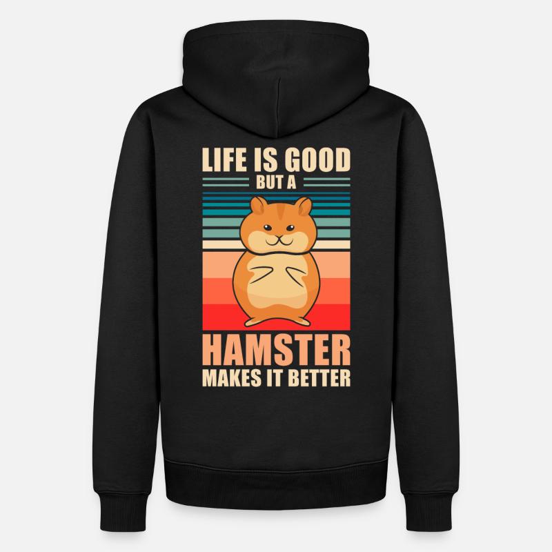 Hamster - Männer Premium Bio Hoodie - Schwarz