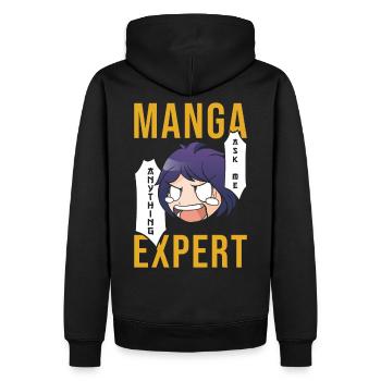 Manga Experte - Männer Premium Bio Hoodie - Schwarz - Hinten - Nico (187cm)