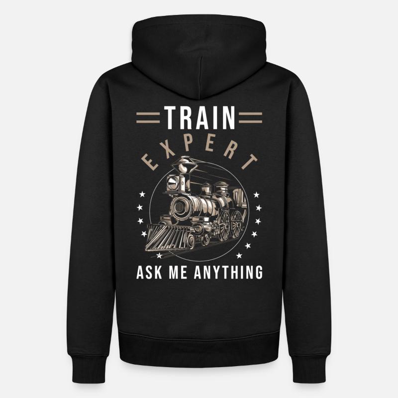 Zug Eisenbahn Geschenk - Männer Premium Bio Hoodie - Schwarz