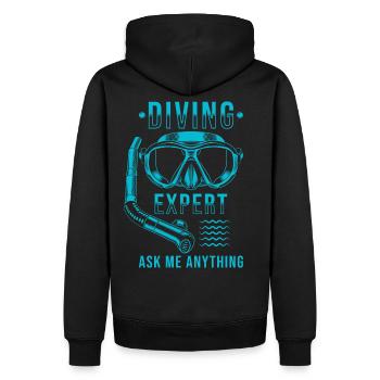 Cadeau plongée plongeur - Sweat à capuche Premium bio Homme - noir - Dos - Nico (187cm)
