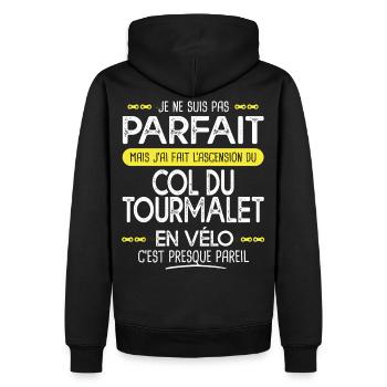 pas parfait ascension Tourmalet en vélo cyclisme - Sweat à capuche Premium bio Homme - noir - Dos - Nico (187cm)