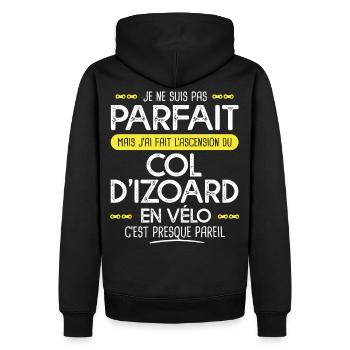 pas parfait ascension col d'izoard vélo cyclisme - Sweat à capuche Premium bio Homme - noir - Dos - Nico (187cm)