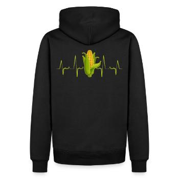 Maïs Heartbeat - Sweat à capuche Premium bio Homme - noir - Dos - Nico (187cm)