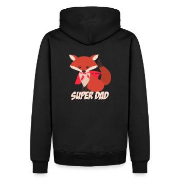 Super papa renard père - Sweat à capuche Premium bio Homme - noir - Dos - Nico (187cm)