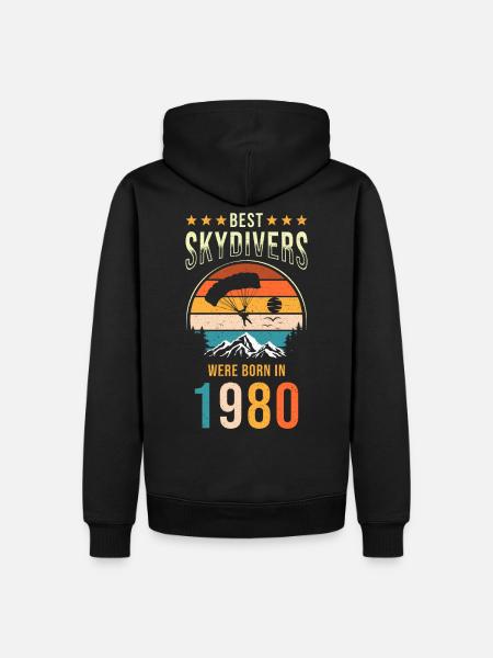 Parachutist Gift 1980 - Men’s Premium Organic Hoodie - black