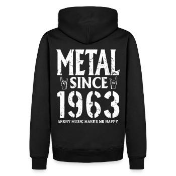 Metal Geschenk Geburstag Millésime 1963 - Sweat à capuche Premium bio Homme - noir - Dos - Nico (187cm)