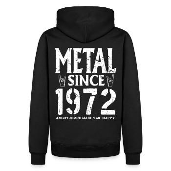 Metal Cadeau Geburstag Millésime 1972 - Sweat à capuche Premium bio Homme - noir - Dos - Nico (187cm)